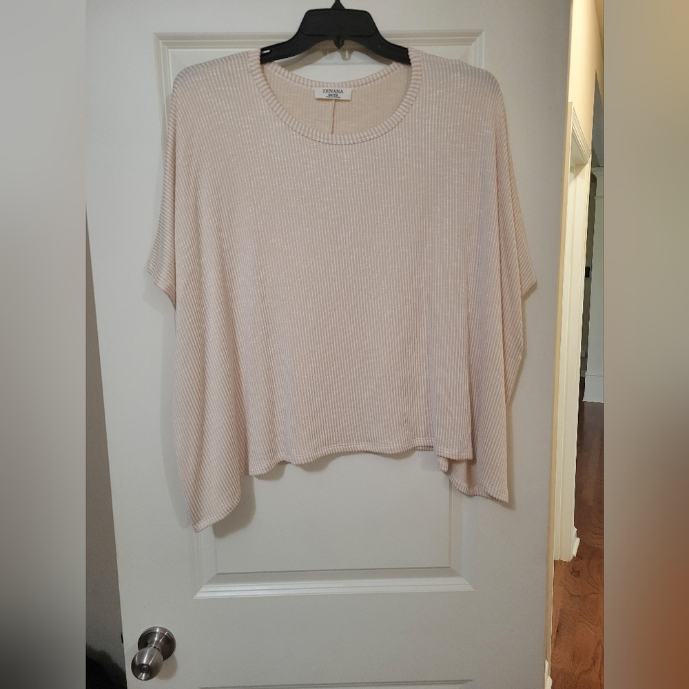 Zenana Outfitters Cream Striped Top